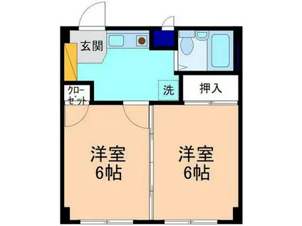 リブロ能美(2K/6階)の間取り写真