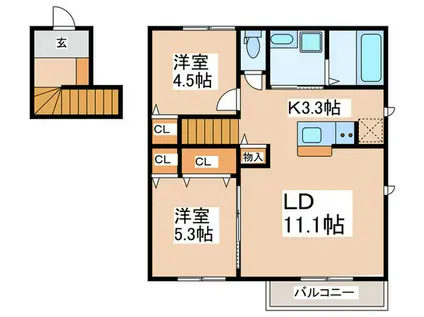 メゾン アリッサム(2LDK/2階)の間取り写真