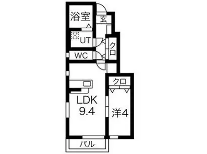 ラコルト(1LDK/1階)の間取り写真