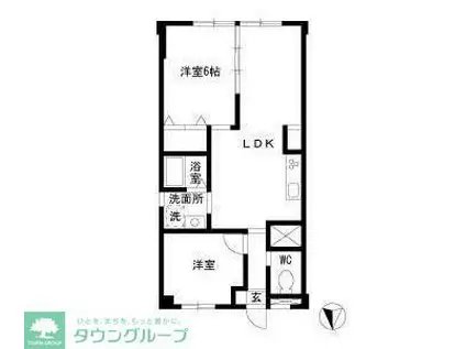 綾東ヴィレッジ壱番館(3DK/1階)の間取り写真