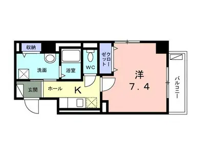 ラ・ルミエール(1K/3階)の間取り写真