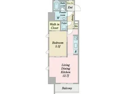 プロシード新安城(1LDK/6階)の間取り写真