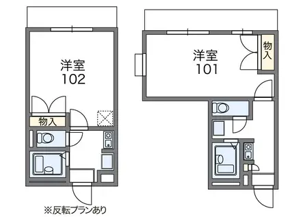 レオパレス雅(1K/2階)の間取り写真