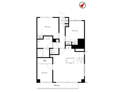 リーデンスフォート横濱(3LDK/15階)の間取り写真
