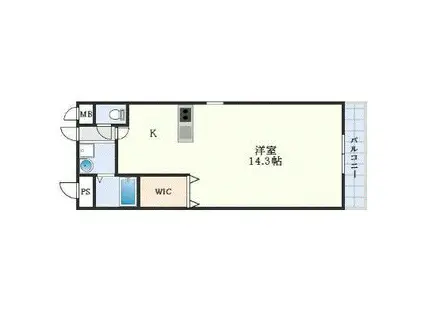 アンプルールフェール江坂(ワンルーム/3階)の間取り写真