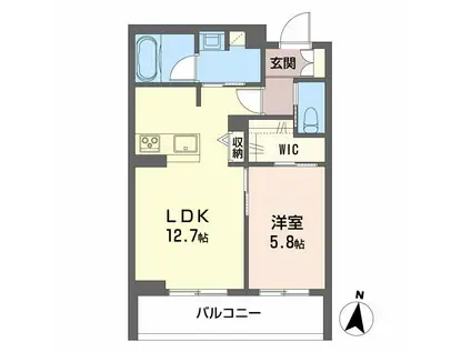 シャーメゾンステージ神明(1LDK/1階)の間取り写真