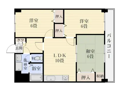グレードハイム田上(3LDK/5階)の間取り写真