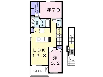 カレント・KII(2LDK/2階)の間取り写真