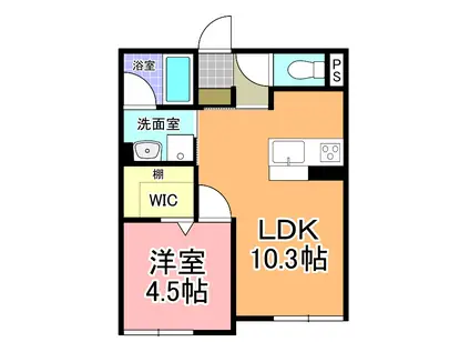 MATELASSE渡里(1LDK/2階)の間取り写真