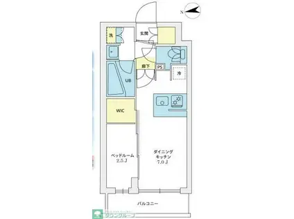 アジールコート豪徳寺(1DK/3階)の間取り写真