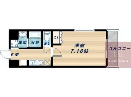 第3クリスタル三国駅前(1K/10階)の間取り写真