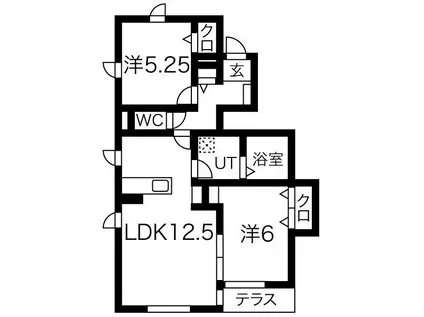 グレイス長岡京(2LDK/1階)の間取り写真