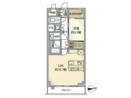 タックプラザ(1LDK/2階)の間取り写真