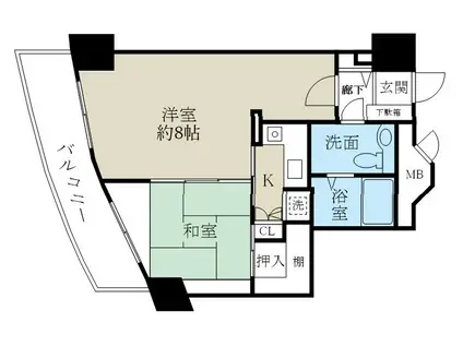 新潟ダイカンプラザ遊学館(1DK/5階)の間取り写真