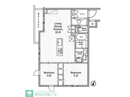 NIDO MOTOHASUNUMA(2LDK/4階)の間取り写真