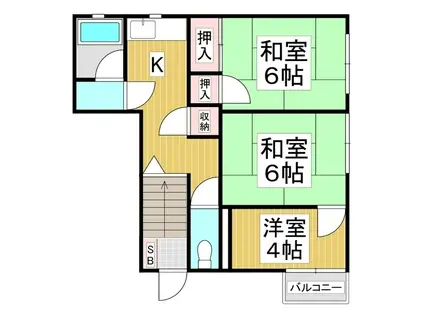 コーポ興和館(2K/2階)の間取り写真