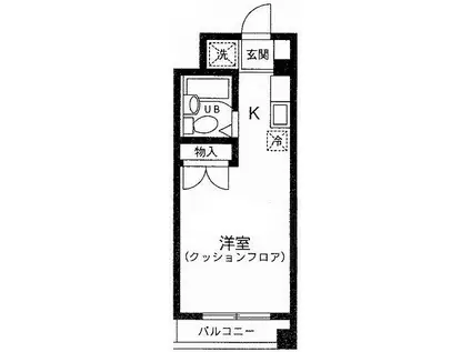 メリービオス(ワンルーム/1階)の間取り写真