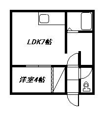 コーポサンシャイン(1DK/1階)の間取り写真
