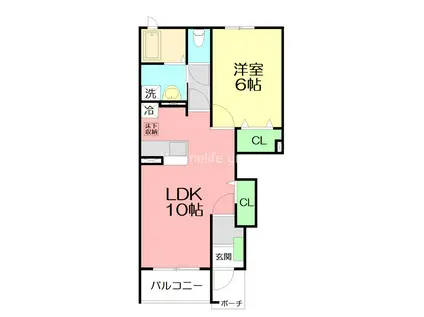 プティ アンジェ(1LDK/1階)の間取り写真