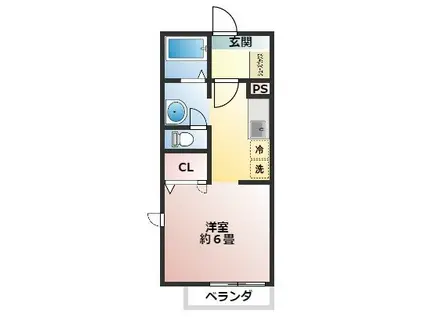 ラフィネパルク(1K/2階)の間取り写真