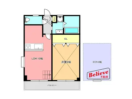 メルローズアソウ(1LDK/7階)の間取り写真