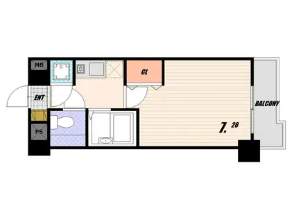 地下鉄西神・山手線 板宿駅 徒歩5分 5階建 築28年(1K/5階)の間取り写真