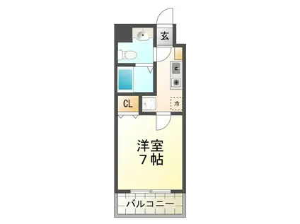 スカイヒル名谷(1K/4階)の間取り写真