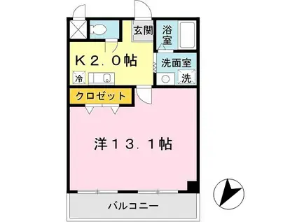 マグノリアパレス(1K/3階)の間取り写真