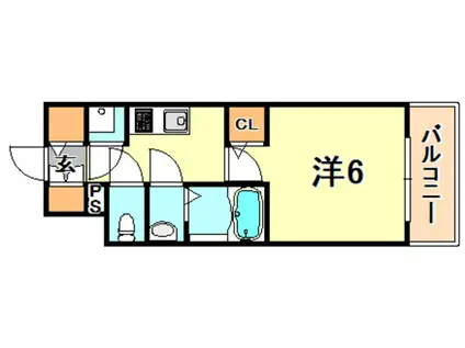 レジュールアッシュ神戸ハーバーランド(1K/6階)の間取り写真