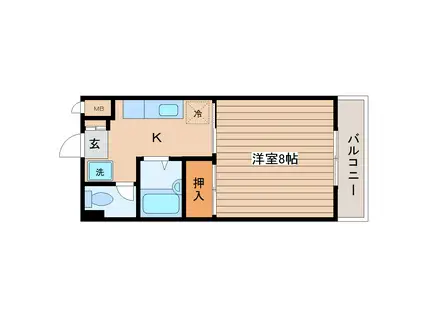 メゾン沢田(1K/4階)の間取り写真