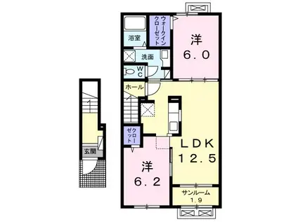 FRANC・FRANC D(2LDK/2階)の間取り写真