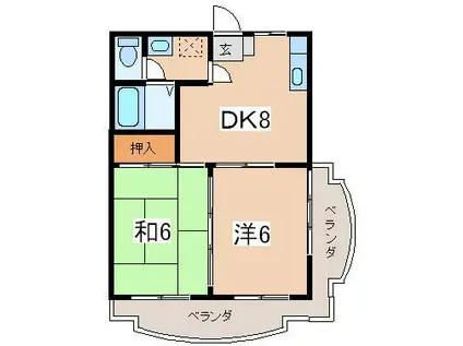 エムズマンション(2DK/3階)の間取り写真