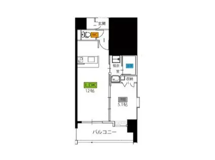 ベイグランデ(1LDK/12階)の間取り写真