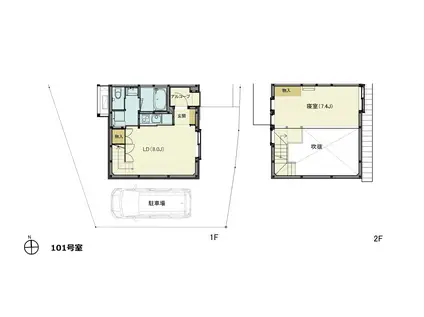 KURA(1LDK/1階)の間取り写真