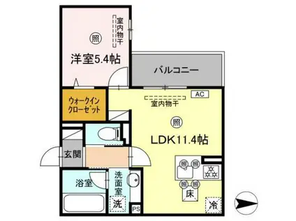 サンドルフ高須II番館(1LDK/1階)の間取り写真
