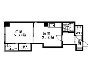 ルイーズSAPPORO(1DK/4階)の間取り写真