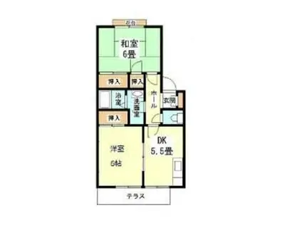 サン・コクリコ(2DK/1階)の間取り写真