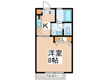 メゾンセンター北(1K/2階)の間取り写真