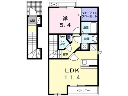 静岡鉄道静岡清水線 古庄駅 徒歩14分 2階建 築16年(1LDK/2階)の間取り写真