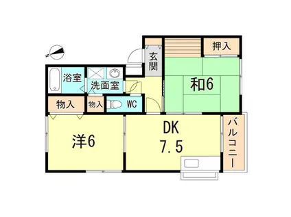 エクセルハイム2(2DK/2階)の間取り写真