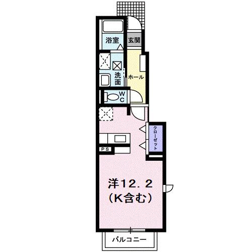 Gカントリーハイツ(ワンルーム/1階)の間取り写真