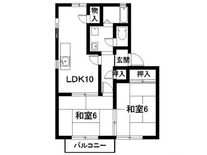 ハイツT&M(2LDK/2階)の間取り写真