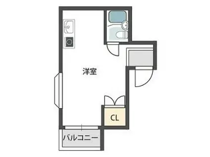 SOハイツII(ワンルーム/4階)の間取り写真