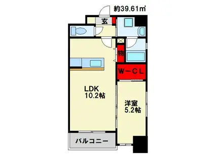 FORZA(1LDK/4階)の間取り写真