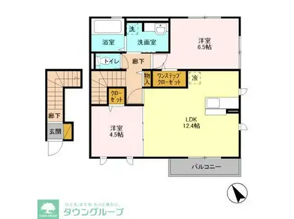 モアナ ハレ(2LDK/2階)の間取り写真