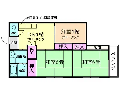 コスモハイツイシバシ(3DK/1階)の間取り写真