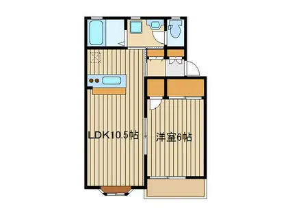 レジデンス曙(1LDK/1階)の間取り写真