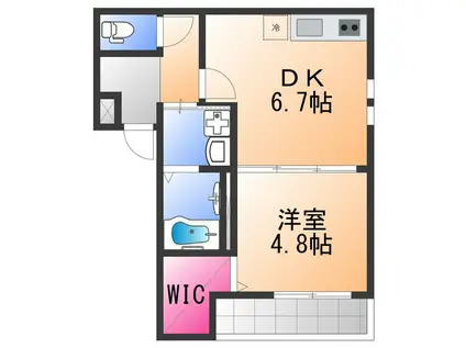 フジパレス堺鳳駅北ウエスト(1DK/1階)の間取り写真