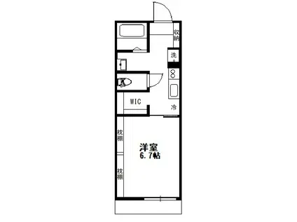 グランベル五日市(1K/2階)の間取り写真