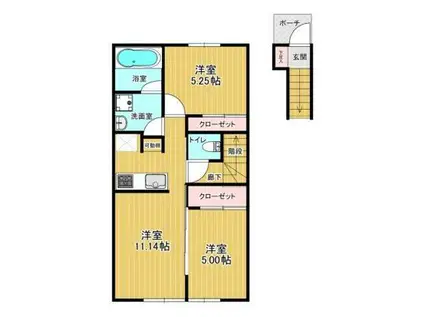 ル・リオン B(2LDK/2階)の間取り写真